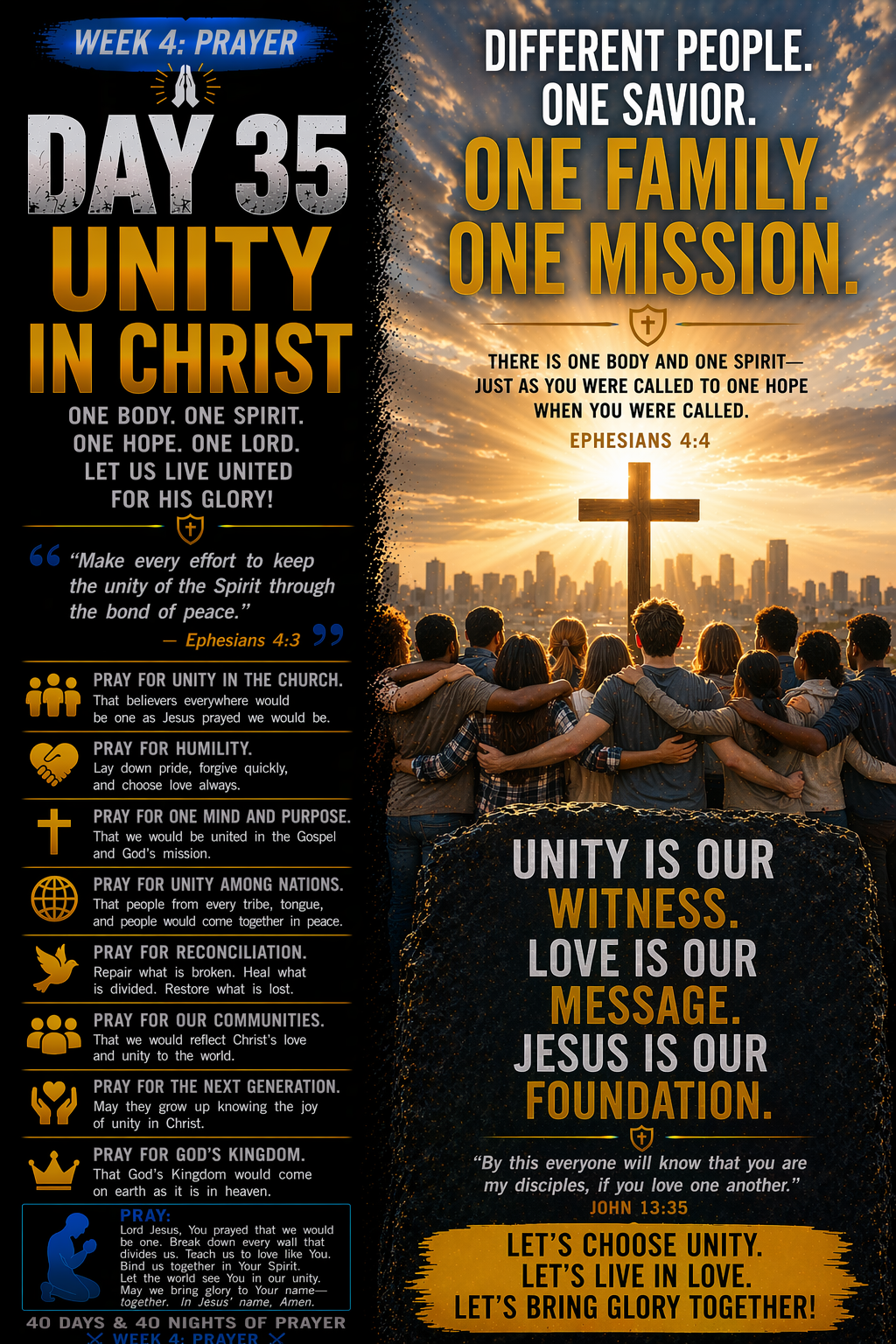 PRAY FOR PEACE AND UNITY Unity and Peace